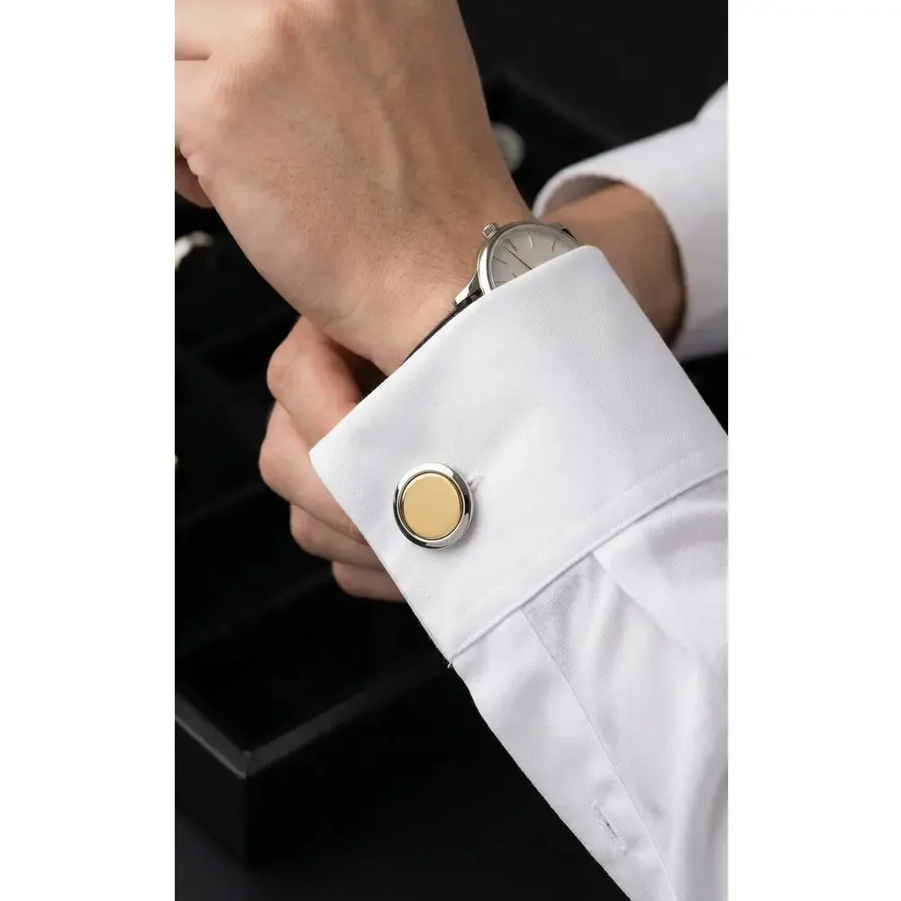 Christian Dior Gold Tone Sterling Silver 925 Round Cufflinks Signed $650